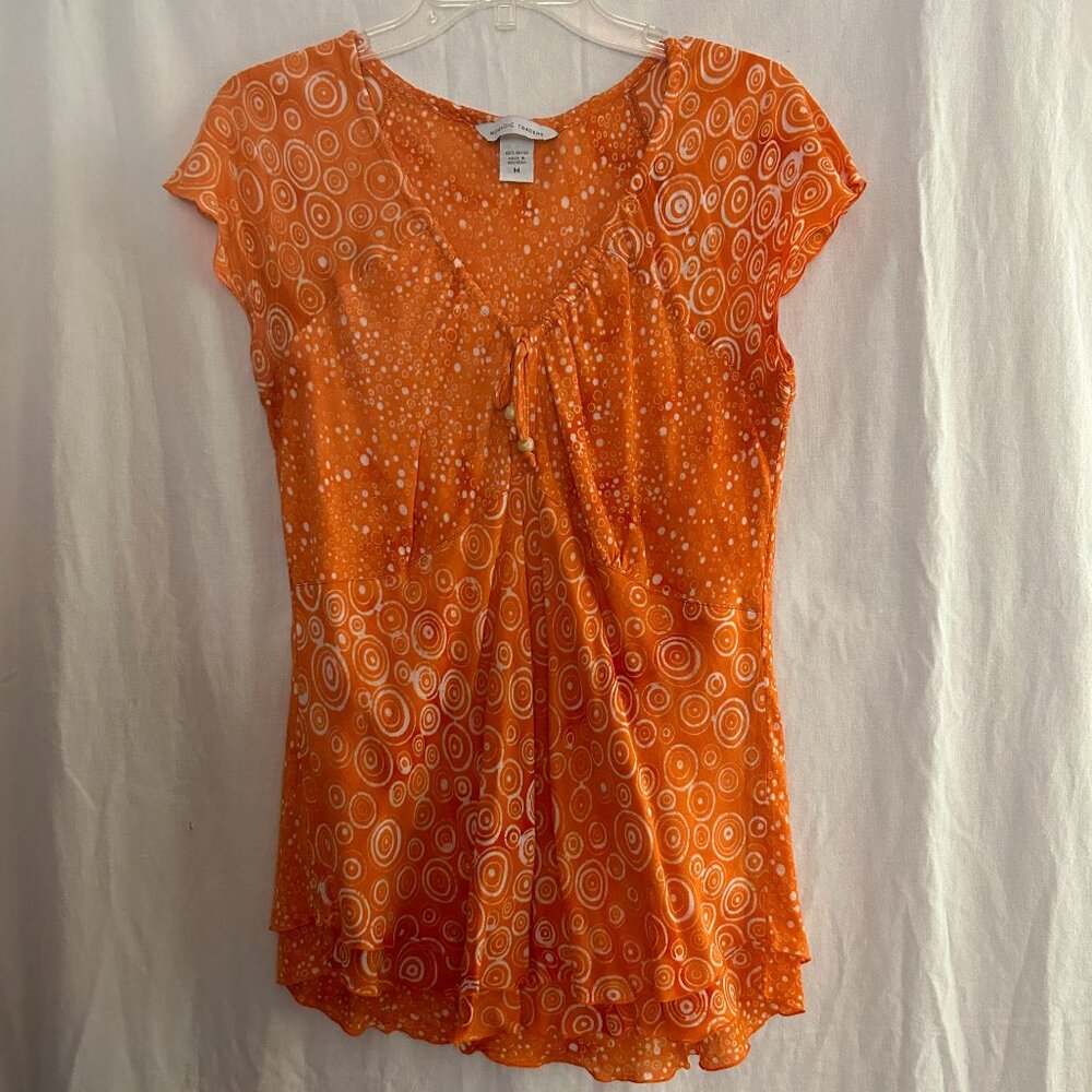 Medium Blouse Nomadic Traders Orange & White - image 1